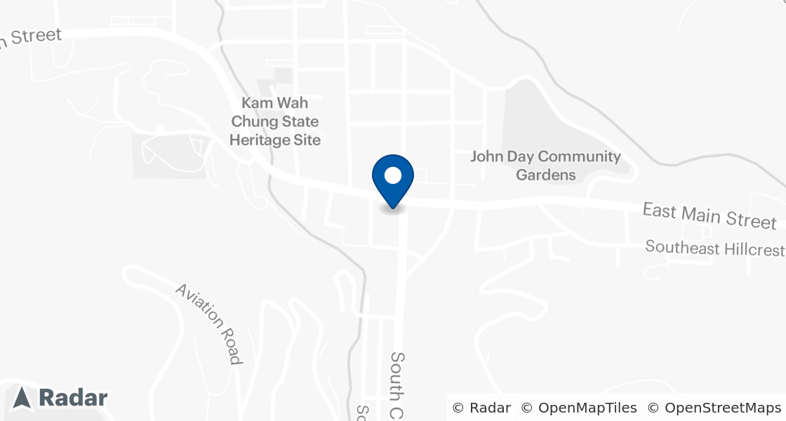 Map of Dairy Queen Location:: 106 S Canyon Blvd, John Day, OR, 97845-1043
